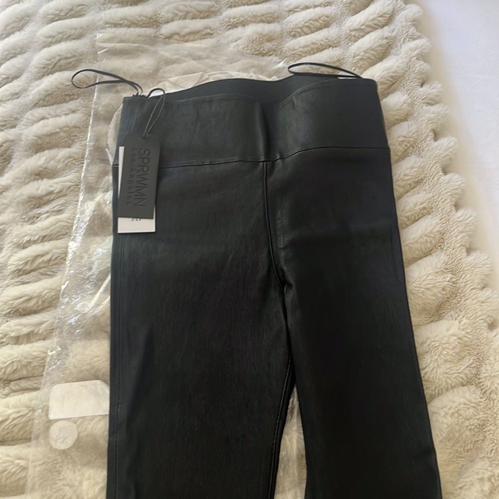 SPRWMN Black leather crop flare leggings - Picture 8 of 8
